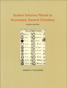 Student Solutions Manual to Accompany General Chemistry by Carole H. McQuarrie, 9781891389733