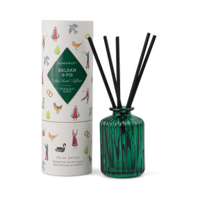 GREEN RIBBED GLASS DIFFUSER WITH PRINTED TUBE - BALSAM & FIR, CHD0502