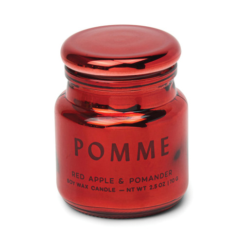 RED ETCHED GLASS W/ LID - POMME, CHR0208