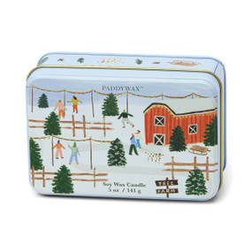 MATTE PRINTED TIN WITH TREE FARM SCENE - TABAC & PINE, CT0515