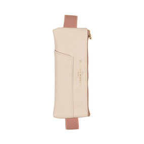 VEGAN LEATHER PEN POUCH - CREAM + TAUPE - LPP-1003 - LPP-1003