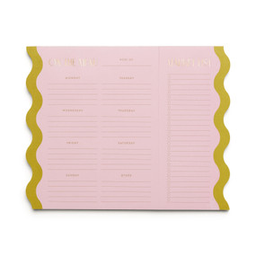 MEAL PLANNER NOTEPAD WITH MAGNETS - PINK + CHARTRE - MPN-2002 - MPN-2002