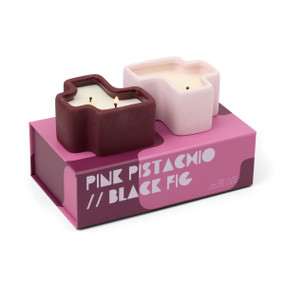 BOXED SET OF 2 JIGSAW - BURGUNDY AND PINK - PINK PISTACHIO & BLACK FIG, JG0402