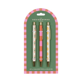 A DOPO SET OF 3 PENS - FLOWER, STRIPE, LEMON - SBP-1001 - SBP-1001