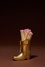 GOLD METALLIC COWBOY BOOT MATCHE HOLDER - SET OF 25 MATCHES, ACC63