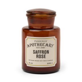 APOTHECARY GLASS CANDLE - SAFFRON ROSE, APG821