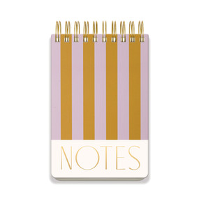 LARGE CHUNKY NOTEPAD - LILAC + OCHRE STRIPES - ST68-1001 - ST68-1001