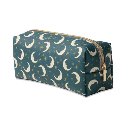 VEGAN LEATHER POUCH- TEAL MOON, DWLP-1002