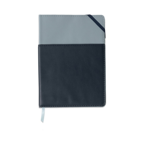 VEGAN LEATHER POCKET JOURNAL- BLUE + NAVY, PJ-1007