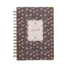 UNDATED 13 MO PERPETUAL PLANNER - BURGUNDY VINTAGE FLORAL, AGS68-1856