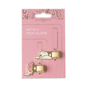 SET OF 2 PEN CLIPS - COWGIRL HAT + BOOT, PCS-1005