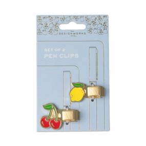 SET OF 2 PEN CLIPS - LEMON + CHERRY, PCS-1006