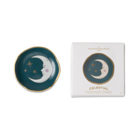CELESTIAL CERAMIC TRINKET DISH -TEAL MOON, CTD-1003