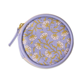 VEGAN LEATHER PILL CASE - PURPLE VINTAGE FLORAL, DSB-1005