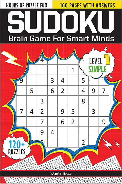 Sudoku - Brain Games For Smart Minds Level 1 Simple : Brain Booster Puzzles for Kids, 120+ Fun Games by Wonder House Books, 9789354403279