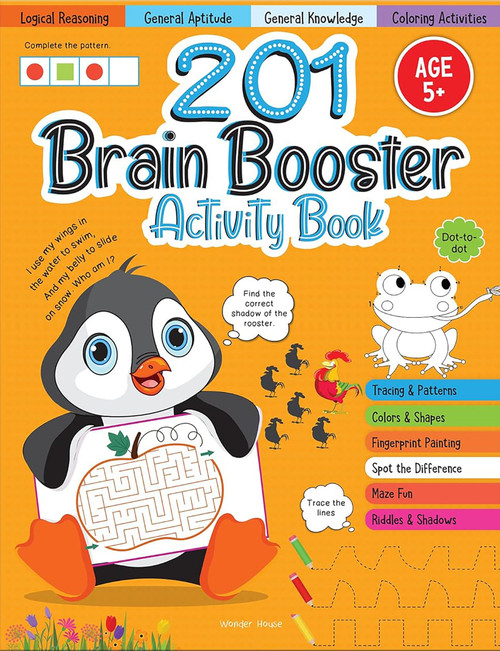 201 Brain Booster Activity Book - Fun Activities and Exercises For Children: Tracing & Pattern, Colors & Shapes, Maze by Wonder House Books, 9789354404603