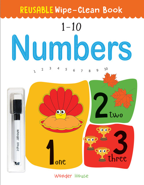 Reusable Wipe And Clean Book 1-10 Numbers : Write And Practice Numbers (1-10), 9789388810630