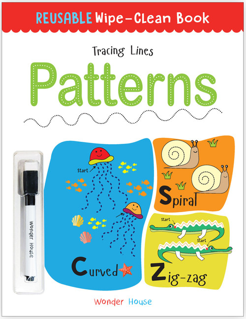 Reusable Wipe And Clean Book Tracing - Lines Patterns : Trace And Practice Patterns by Wonder House Books, 9789388810647