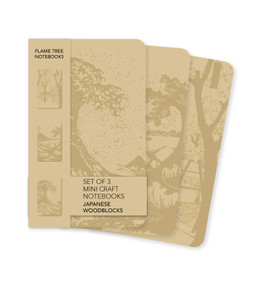 Japanese Woodblocks Set of 3 Mini Craft Notebooks by Flame Tree Studio, 9781835627457
