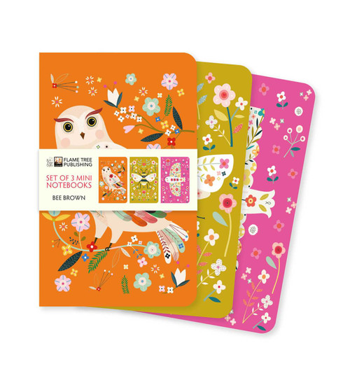 Bee Brown Set of 3 Mini Notebooks by Flame Tree Studio, 9781835627662