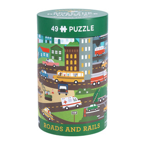 Spot the Difference Puzzle: Roads and Rails (Bilingual Edition) by Petit Collage, 9781797241647