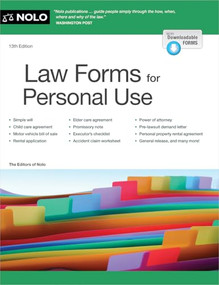 Law Forms for Personal Use - 9781413333343 by The Editors of Nolo, 9781413333343