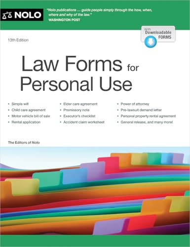 Law Forms for Personal Use - 9781413333343 by The Editors of Nolo, 9781413333343