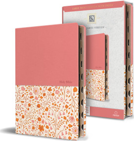 KJV Holy Bible, Large Print Handy Size format, 2 Piece Pink Floral Leathersoft with Ribbon Marker, Red Letter, Thumb Index by KING JAMES VERSION, 9798890985507