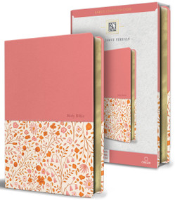 KJV Holy Bible, Large Print Handy Size format, 2 Piece Pink Floral Leathersoft with Ribbon Marker, Red Letter by KING JAMES VERSION, 9798890985491