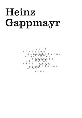 Cahier #1: Heinz Gappmayr by Gaby Gappmayr, 9783969122570
