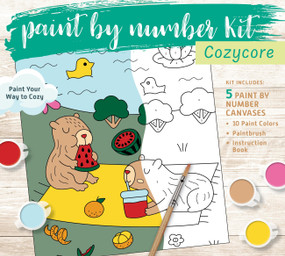 Cozycore Paint by Number Kit (Paint Your Way to Cozy - Kit Includes: 5 Paint by Number Canvases, 10 Paint Colors, Paintbrush, Instruction Book) by Editors of Chartwell Books, 9780785848943