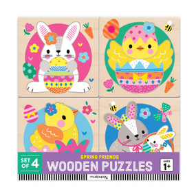 Spring Friends Set of 4 Wooden Puzzles by Mudpuppy, Wendy Kendall, 9780735387478