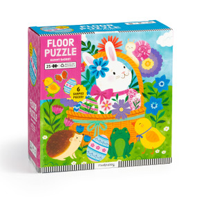 Bunny Basket 25 Piece Floor Puzzle with Shaped Pieces by Mudpuppy, Natalie Briscoe, 9780735387546
