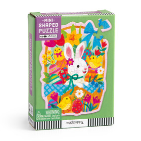Bunny Basket 48 Piece Mini Shaped Puzzle by Mudpuppy, Kathryn Selbert, 9780735387553