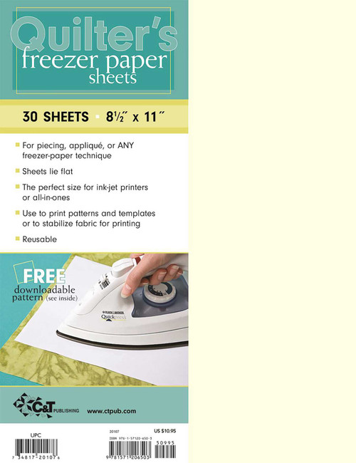 Quilter's Freezer Paper Sheets (30 Sheets, 8 1/2" x 11") by C&T Publishing, 9781571206503