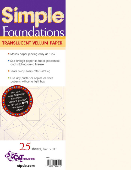 Simple Foundations Translucent Vellum Paper by Anita Grossman Solomon, 9781571208217