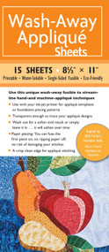 Wash-Away Appliqué Sheets (15 Sheets - 8 1/2" x 11" - Printable - Water Soluble - Single-Sided Fusible - Eco-Friendly) by Beth Ferrier, 9781571209191
