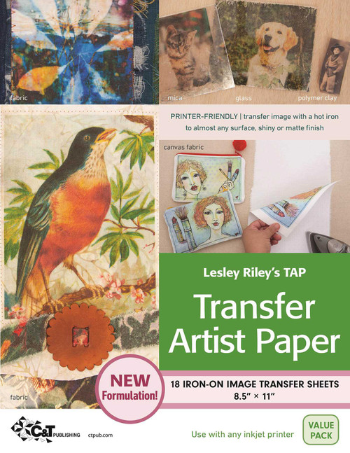 TAP Transfer Artist Paper, 18 Pack (18 Iron-on Image Transfer Sheets, 8.5" x 11") by Lesley Riley, 9781607052548