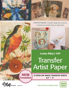 TAP Transfer Artist Paper, 18 Pack (18 Iron-on Image Transfer Sheets, 8.5" x 11") by Lesley Riley, 9781607052548