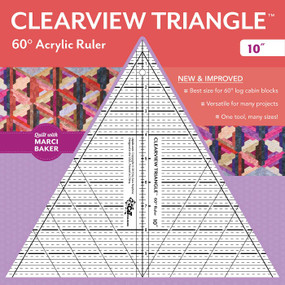 Clearview Triangle 60 Degree Acrylic Ruler 10" by Sara Nephew, Marci Baker, 9781617452659