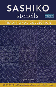 Sashiko Stencils, Traditional Collection (9 Embroidery Designs 3" x 5", Accurate Stitches & Spacing Every Time) by Sylvia Pippen, 9781644030936