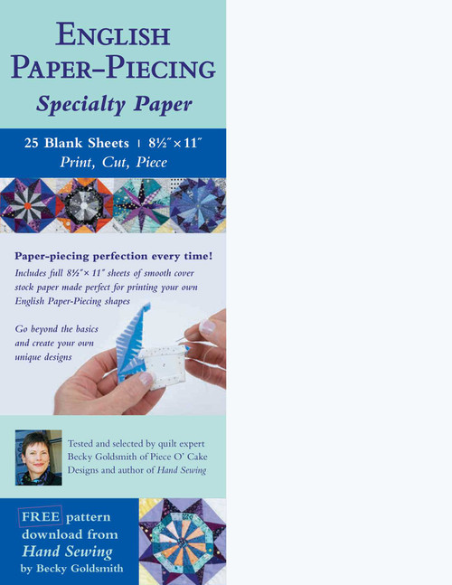 English Paper-Piecing Specialty Paper (25 Blank Sheets, 8.5" x 11"; Print, Cut, Piece) by Becky Goldsmith, 9781644031131