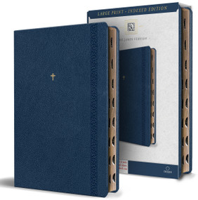 KJV Holy Bible, Large Print Handy Size Format, Blue Premium Imitation Leather with Ribbon Marker, Red Letter, Thumb Index by KING JAMES VERSION, 9798890985545
