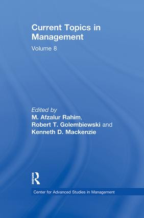 Current Topics in Management (Volume 8) by Robert Golembiewski, 9781138508934