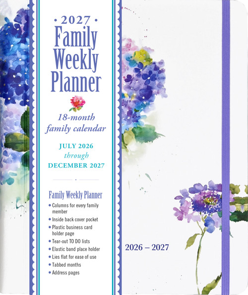 2027 Hydrangeas Family Weekly Planner (18 months, July 2026 to Dec 2027) by Atelier Mineeda, Peter Pauper Press, Inc., 9781441346971