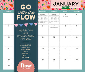 Go with the Flow: Inspiration and Organization for 2027 (A Magnetic Monthly Calendar for Fridge, Wall, or Desk) by Irene Smit, Workman Calendars, Editors of Flow magazine, 9781523535712