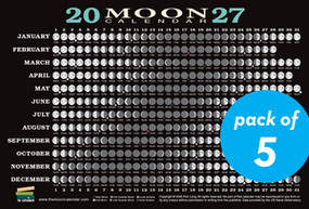 2027 Moon Calendar Card (5 pack) (Lunar Phases, Eclipses, and More!) by Kim Long, 9798893031553