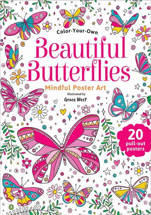 Beautiful Butterflies (Color-Your-Own Mindful Poster Art) by Grace West, 9780655244875