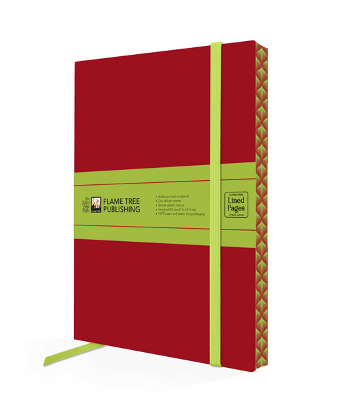 Ruby Red & Sage Green Artisan Paperback Notebook by Flame Tree Studio, 9781835628447