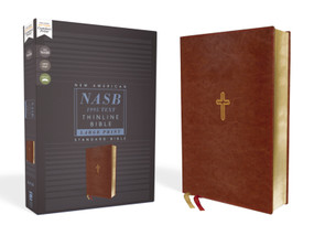 NASB, Thinline Bible, Large Print, Leathersoft, Brown, Red Letter, 1995 Text, Comfort Print by Zondervan, 9780310451020